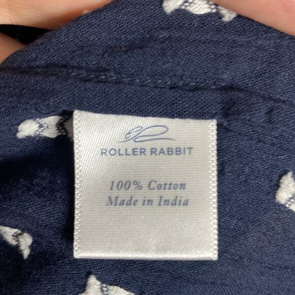 Roller Rabbit Navy Embroidered Cotton Mini Dress Women's Small - Picture 6 of 8